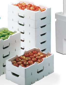 Khay xốp đựng trái cây xếp chồng